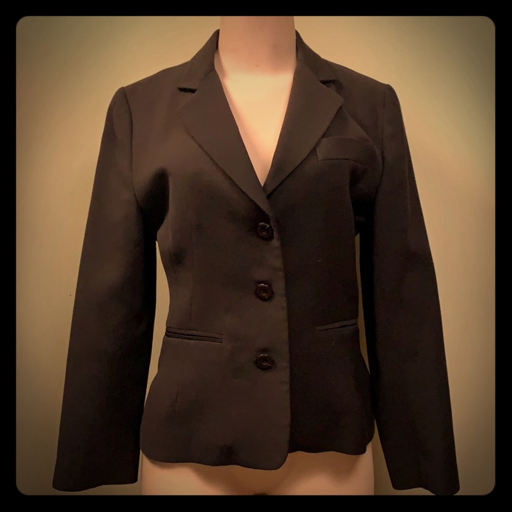Classic Navy Wool Suit Jacket by Zara.